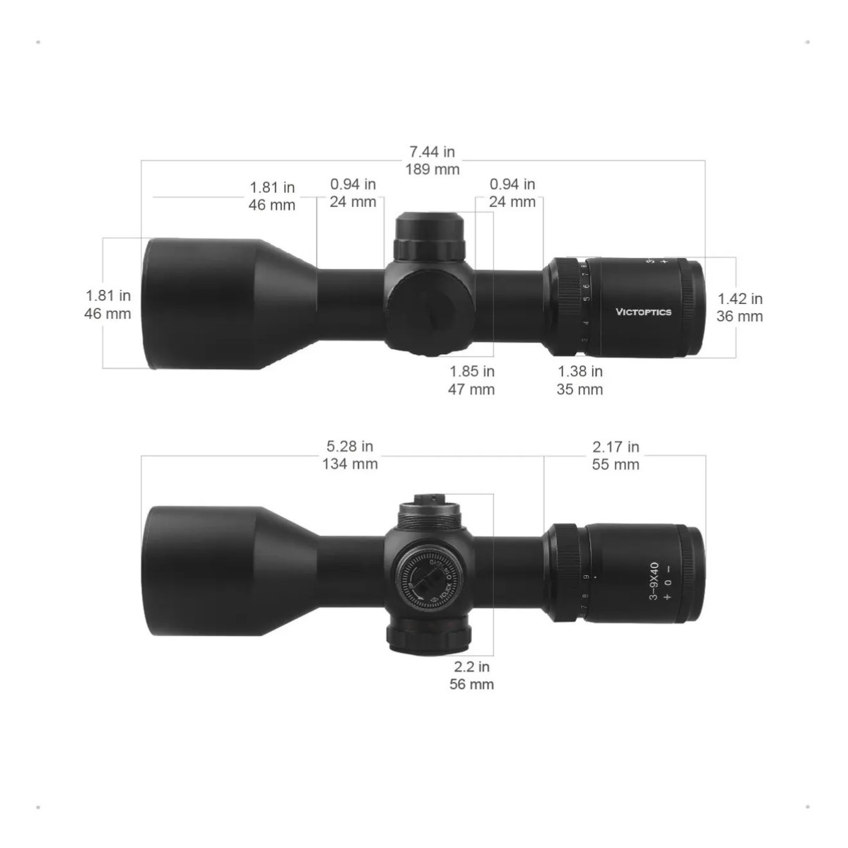 Luneta Victoptics Vector B3 3-9x40 Compacta Iluminada 22mm