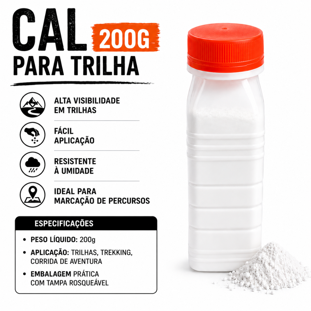 Cal Virgem 200 gramas Acampamento Montanha Trilha Compacto Legendários