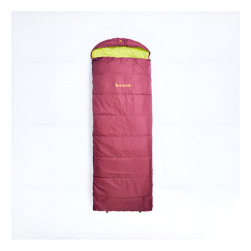 Saco De Dormir Allpa 2 Em 1 Vira Cobertor 220x70cm - Hawapi Cor Vinho Localização Do Zíper Direita
