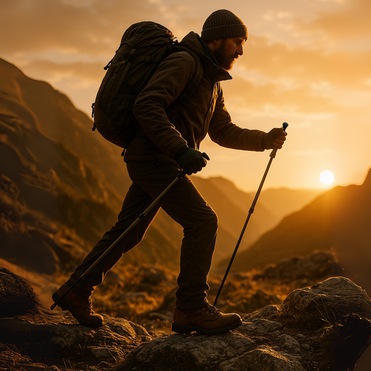 Bastão Caminhada Alum Ajustável Trekking Antishock Guepardo