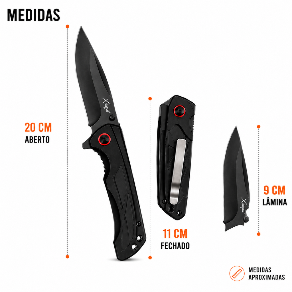 Canivete Xingu Metal Cabo De Alumínio Xv3451 Compacto Bolso