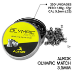 Kit 3 Chumbinho Aurok Olympic Match 5.5mm 1,10g Carabina 250