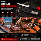 Faca De Filetar Peixes sushi churrasco Bravor Flutuante 26cm