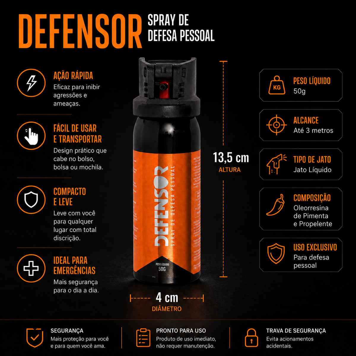 Kit 2 Spray Pimenta Condor Defensor Extra Forte Defesa