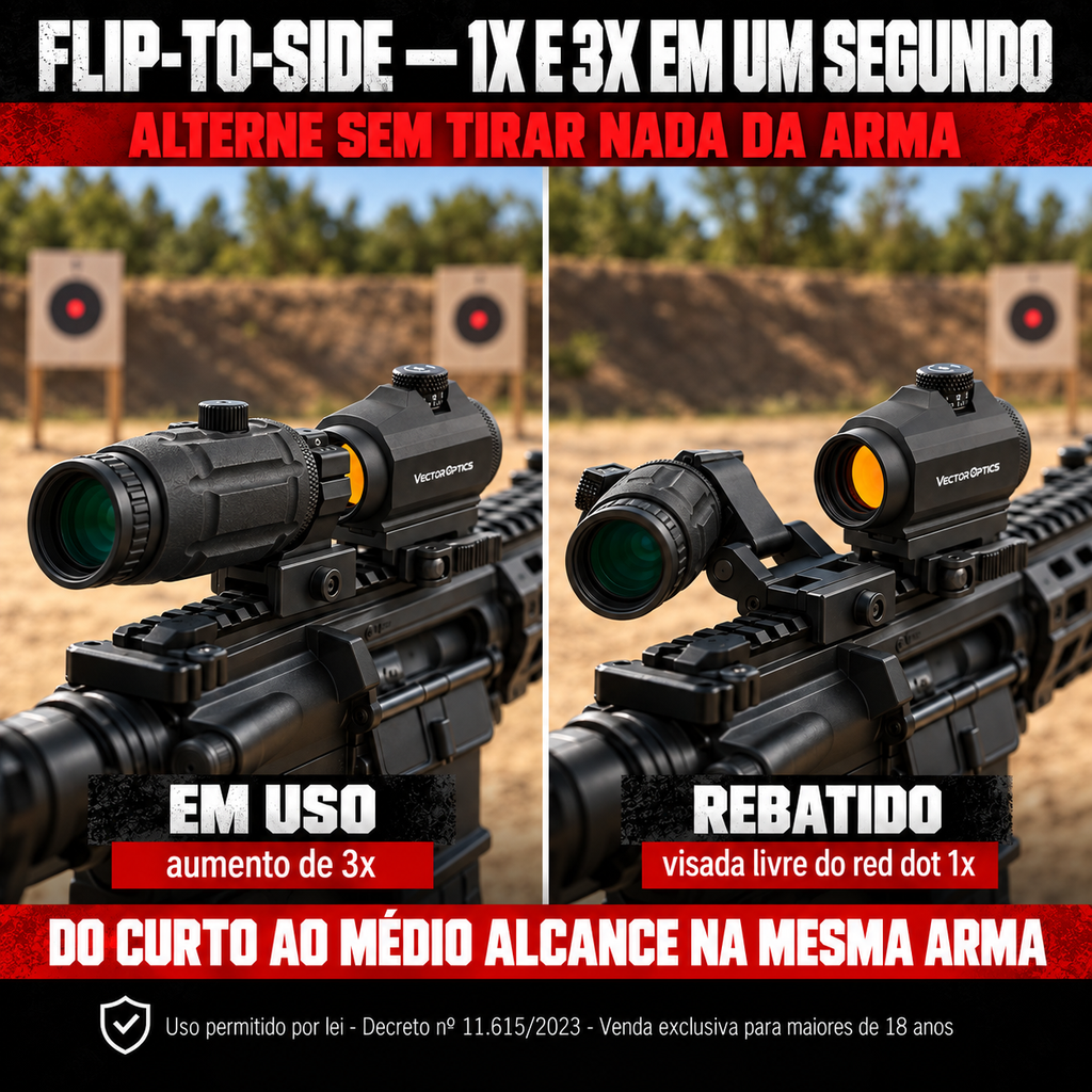 Kit Red Dot Maverick 1x22 + Magnifier 3x26 Vector Optics