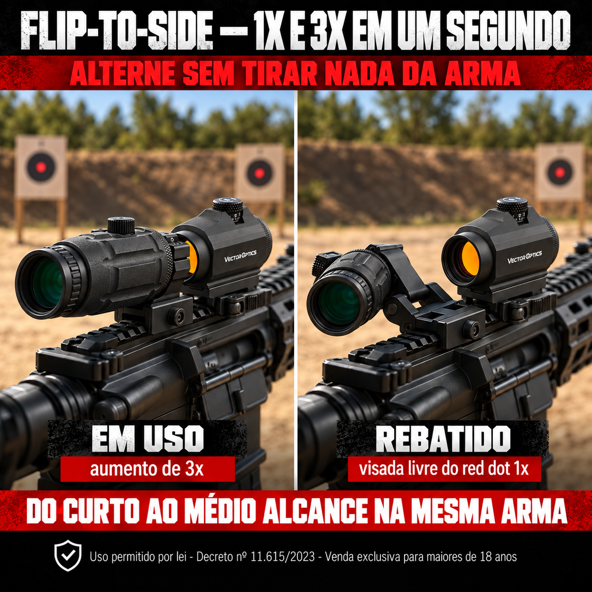 Kit Red Dot Maverick 1x22 + Magnifier 3x26 Vector Optics