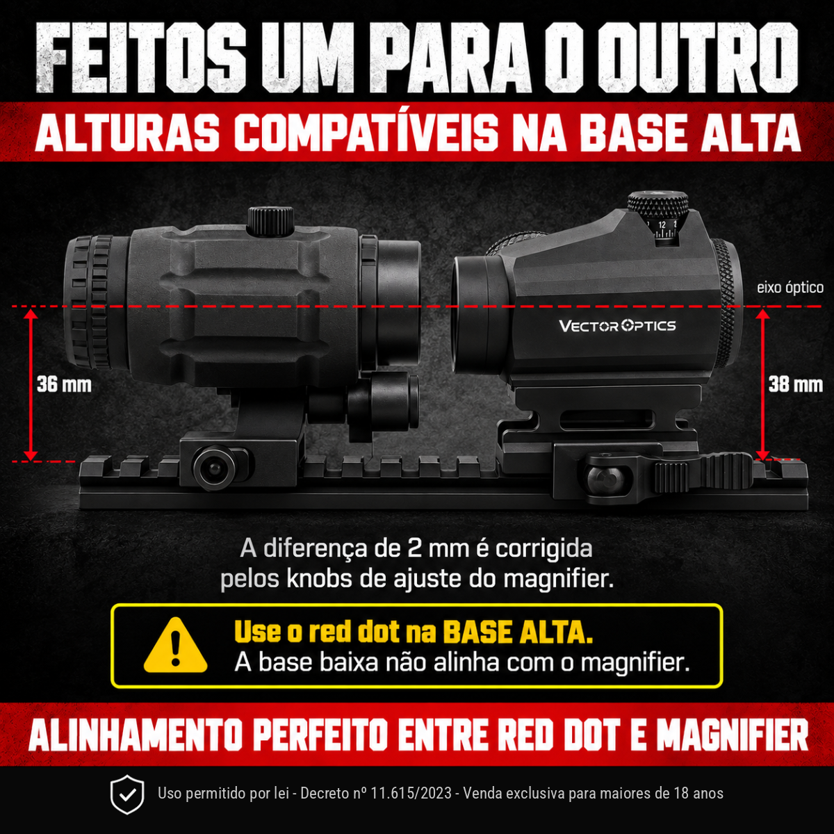 Kit Red Dot Maverick 1x22 + Magnifier 3x26 Vector Optics