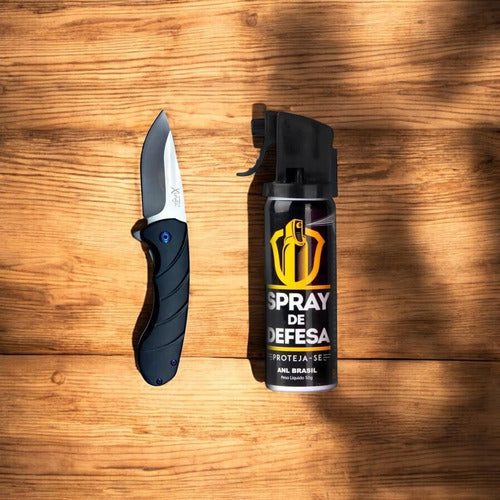Kit Edc Spray Pimenta E Canivete Tatico Defesa Pessoal