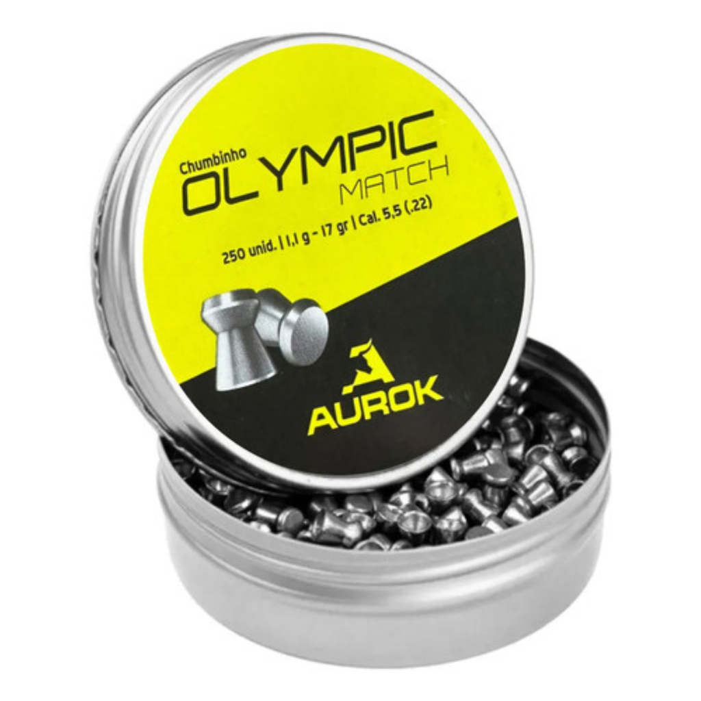 Chumbinho Aurok Olympic Match 5.5mm 1,10g Carabina 250 Unidades