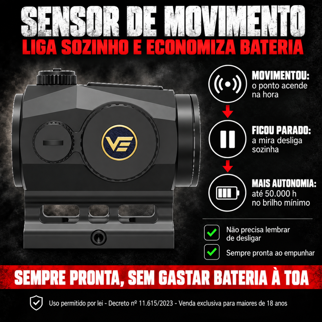 Red Dot Vector Scrapper 1x25 G2 Sensor Movimento Picatinny