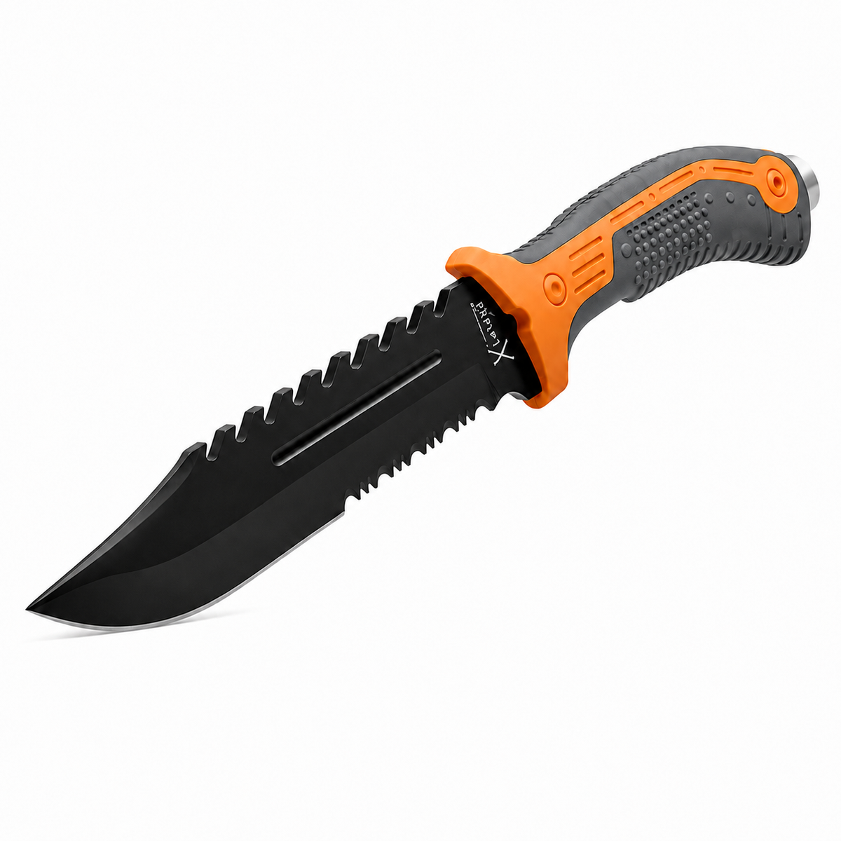 Faca Cabo Laranja Lâmina Negra Xingu Xv2907 + Bainha