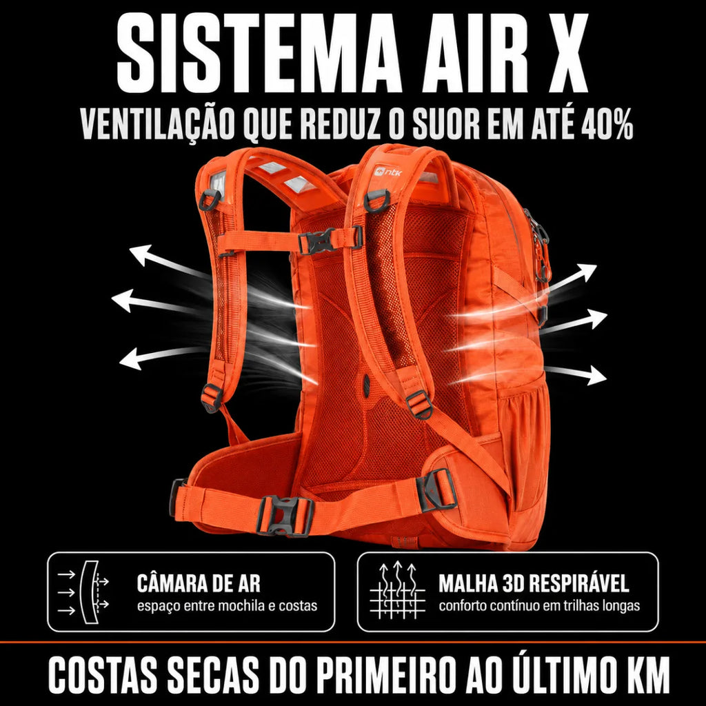 Mochila Camping Trilha Attack Air X 30L Capa de Chuva Ntk
