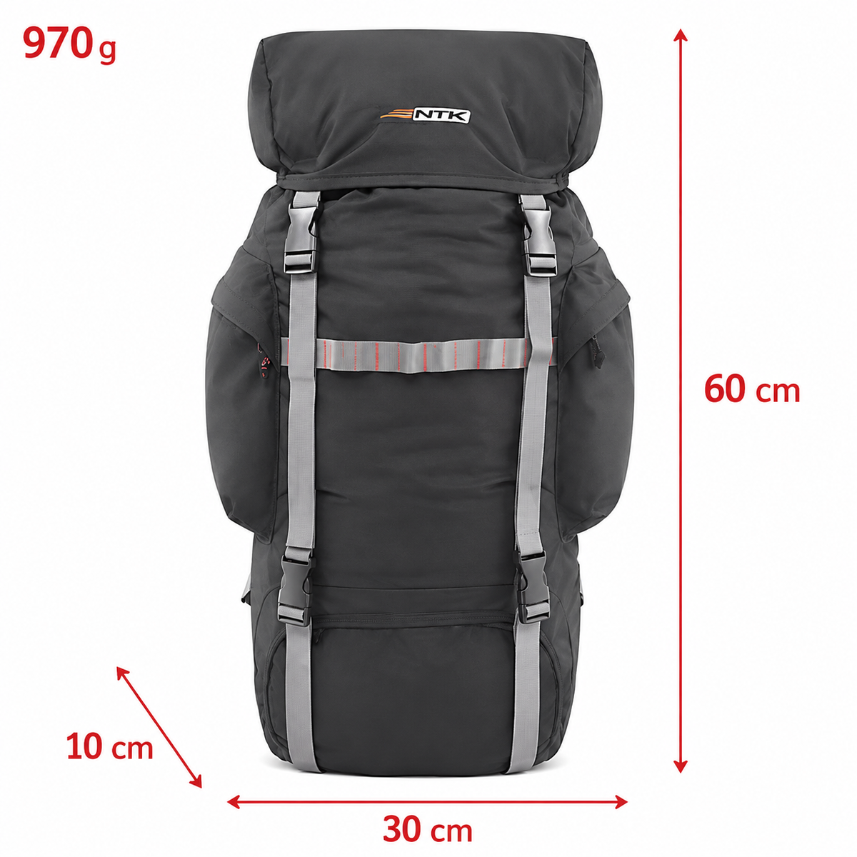 Mochila Semi-Cargueira Intruder 45L Preto - Nautika