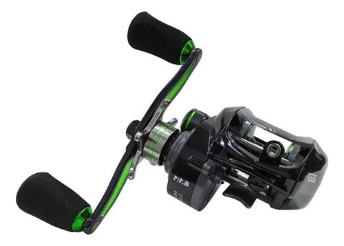 Carretilha Pesca Zeeo E-800 - 8 Rol - Drag:8kg - Rec.:8.1:1 Cor Preto Lado Da Manivela Direito