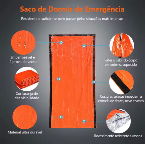 Saco De Dormir Aluminizado Manta Cobertor Térmica Legendário