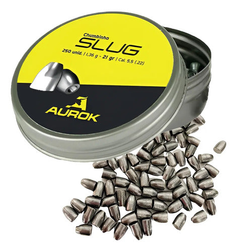 Chumbinho Carabina Pcp Aurok Slug Cal 5,5mm .217 21gr 250un