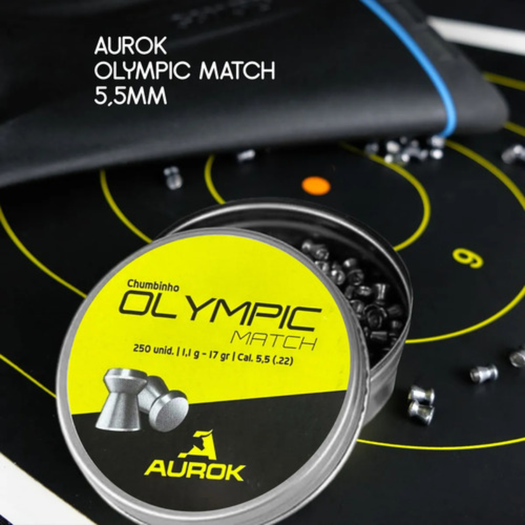 Kit 3 Chumbinho Aurok Olympic Match 5.5mm 1,10g Carabina 250
