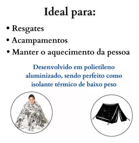 Manta Térmica Aluminizada 2,10 X 1,40 Cobertor Isolante Legendários