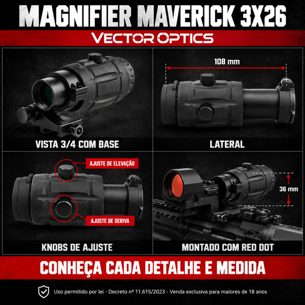 MAGNIFIER VECTOR, MAVERICK 3X26 REF SCMF-10K
