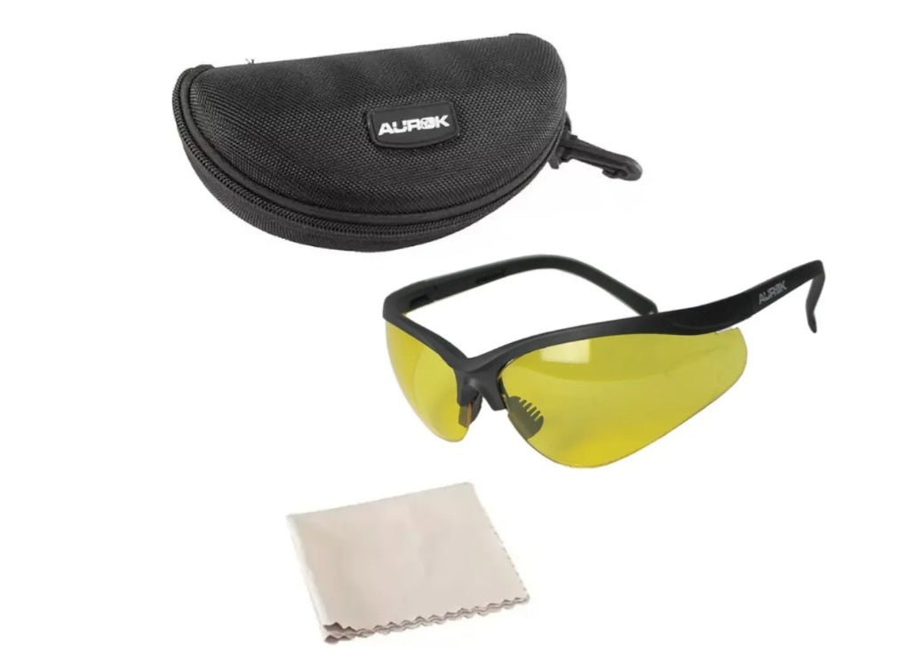 Óculos De Proteção Aurok Amarelo Tiro Esportivo