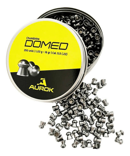 Chumbinho Aurok Domed 5,5mm 1,03g Diabolô Precisão 250 Unidades