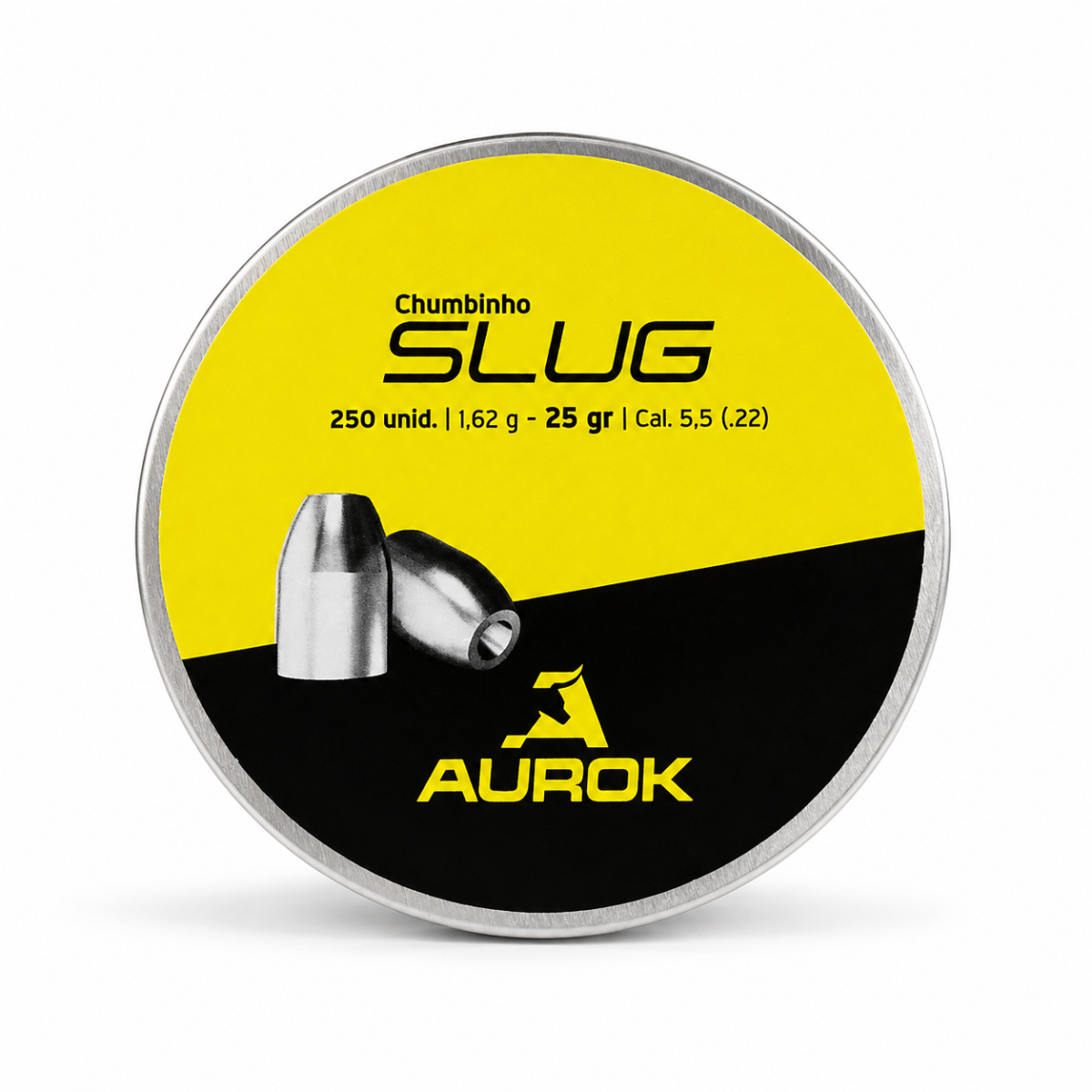 Chumbinho Aurok Slug 5,5mm 25gr Ponta Oca Pesado 250un